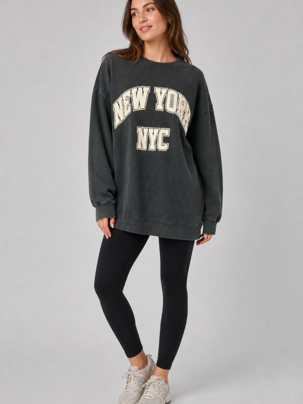 Y2K Oversize Black New York NYC Women’s Sweater Size L